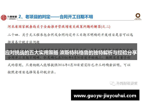 应对挑战的五大实用策略 波斯特科格鲁的独特解析与经验分享